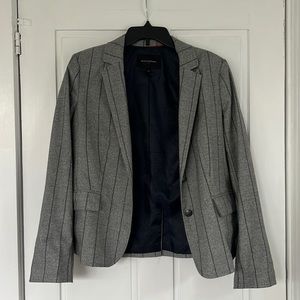 Grey pinstriped banana republic blazer